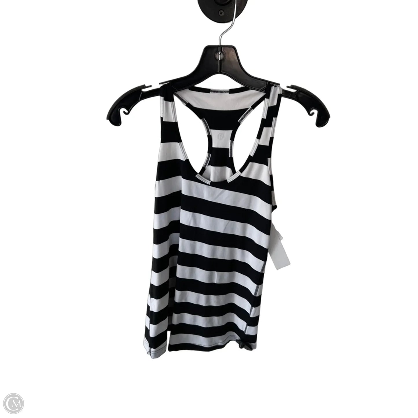 Athletic Tank Top By Lululemon In Black & White, Size: M