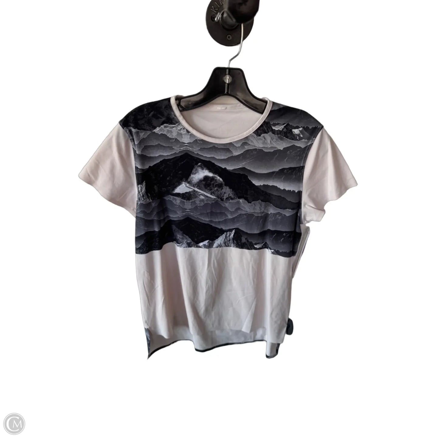 Athletic Top Short Sleeve By Lululemon In Grey & Pink, Size: M