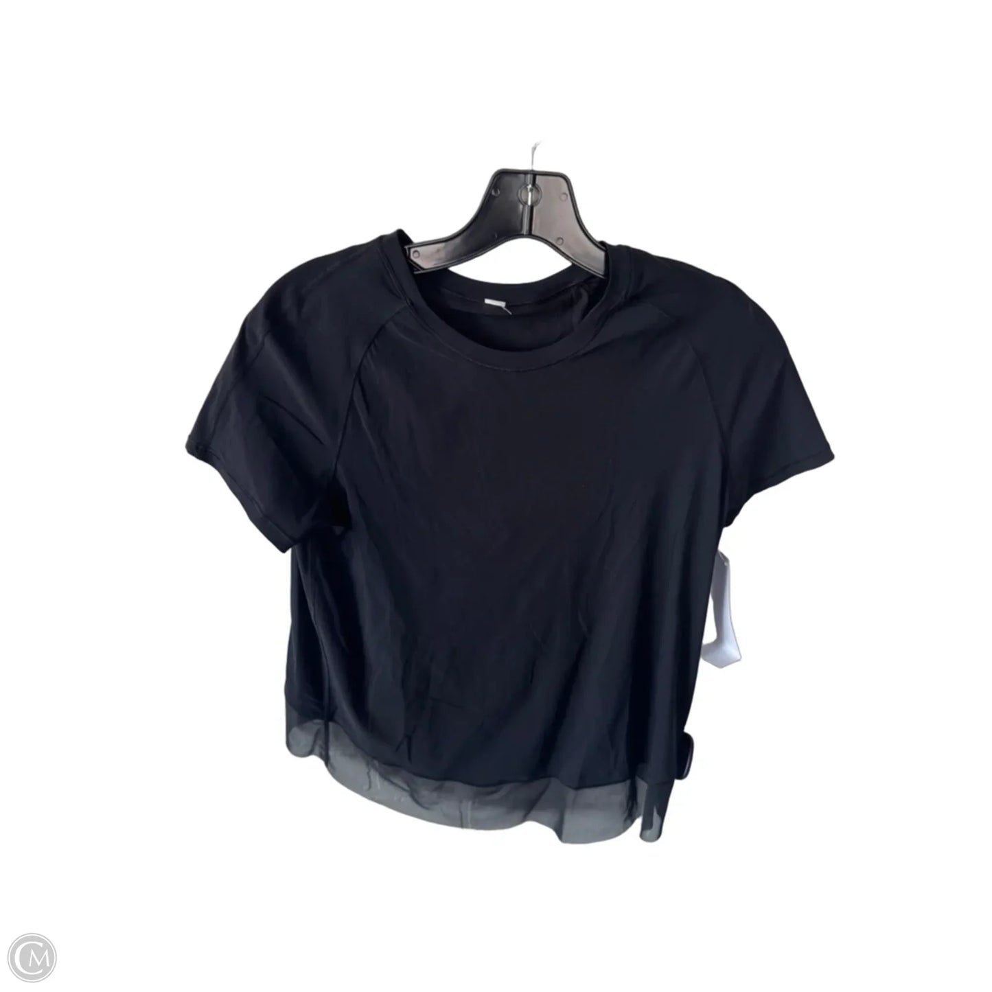 Athletic Top Short Sleeve By Lululemon In Black, Size: M