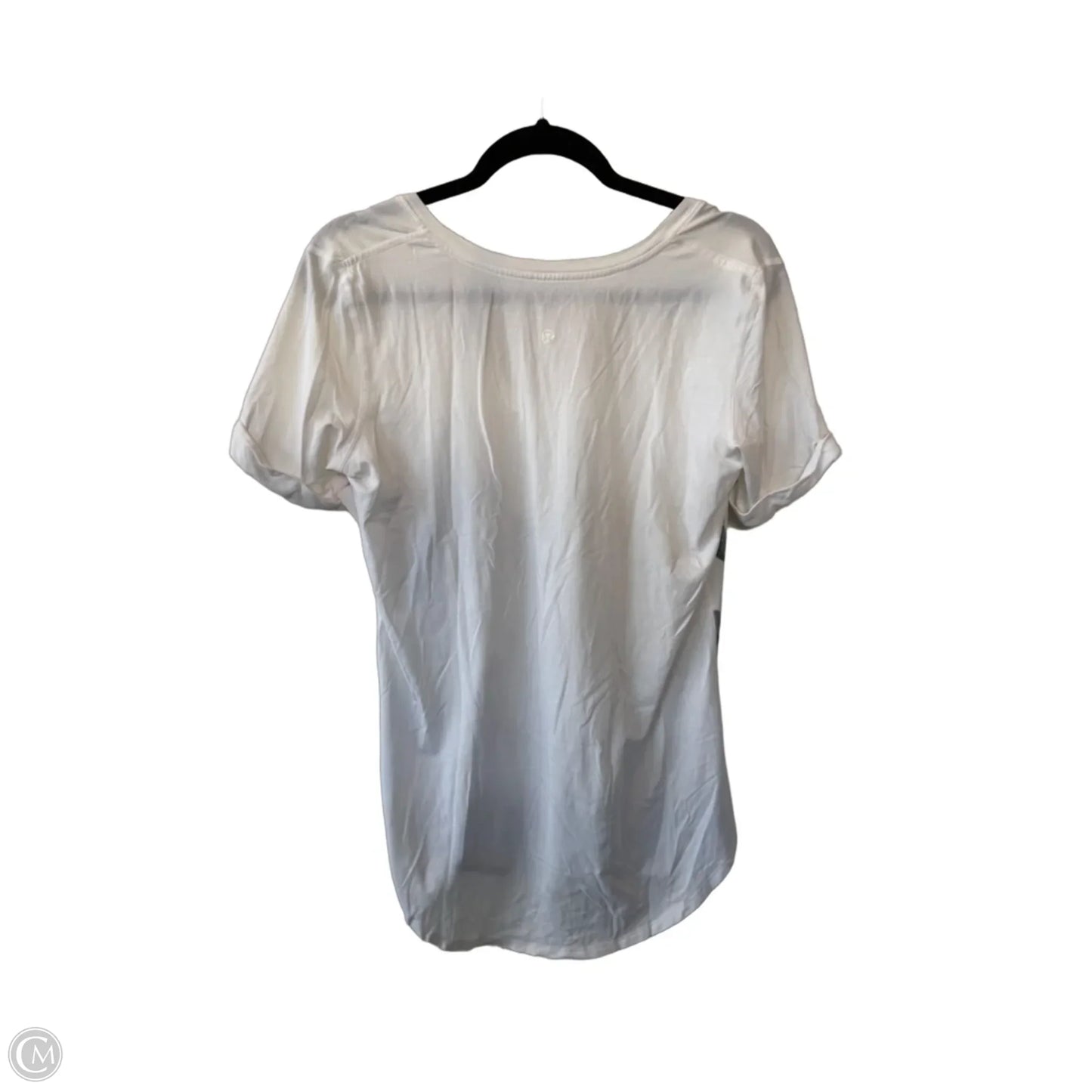 Athletic Top Short Sleeve By Lululemon In Green & White, Size: M