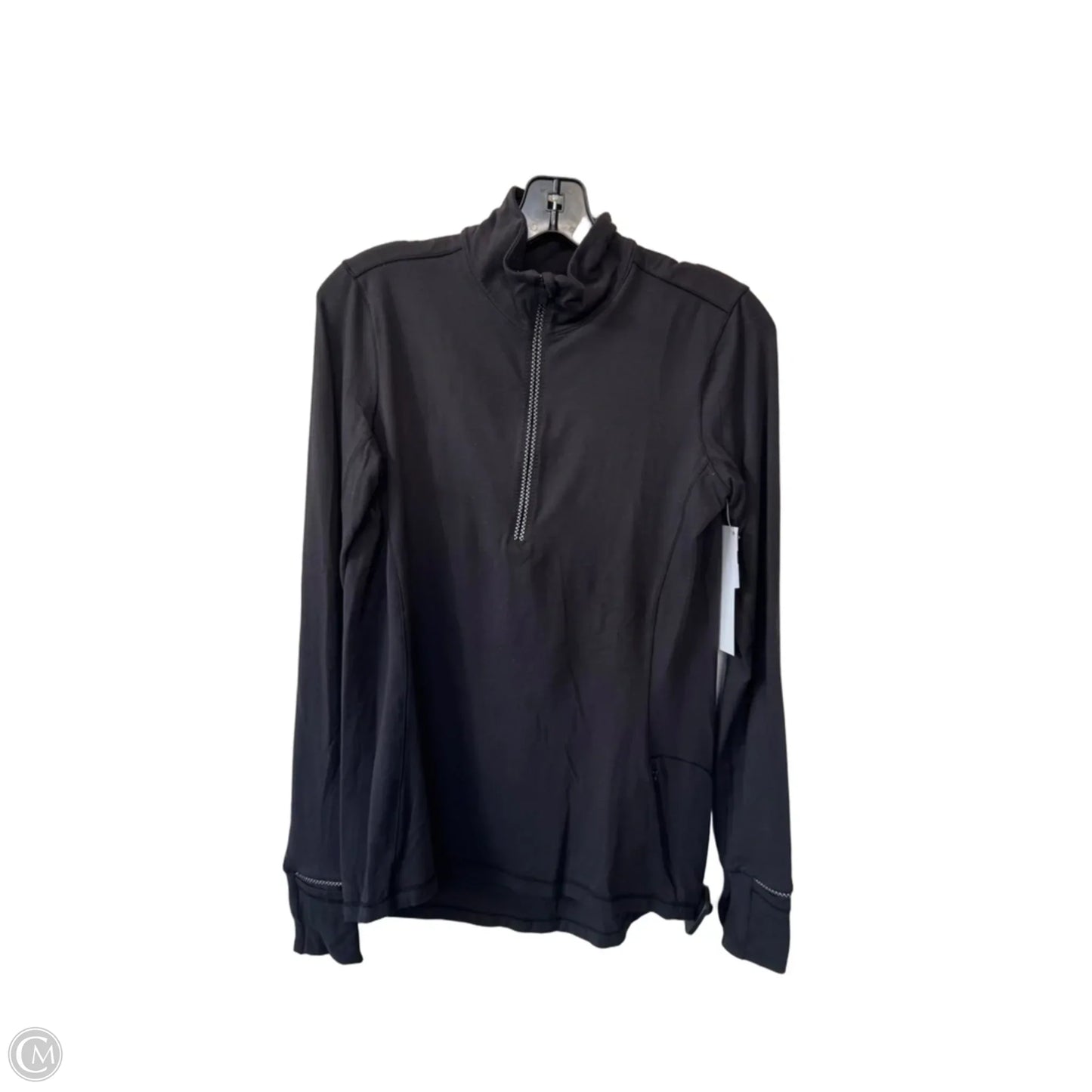 Athletic Top Long Sleeve Collar By Lululemon In Black, Size: M