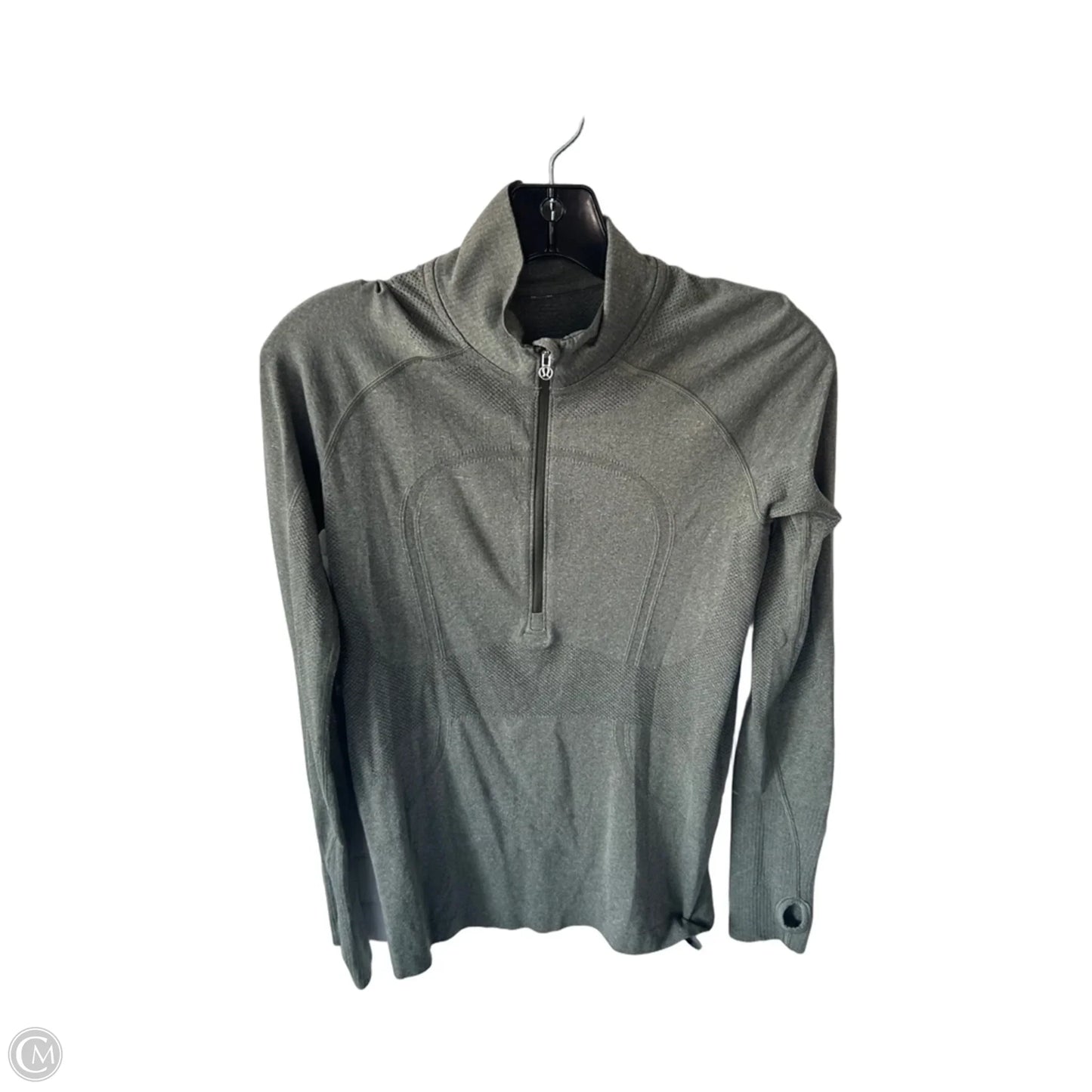 Athletic Top Long Sleeve Collar By Lululemon In Green, Size: M