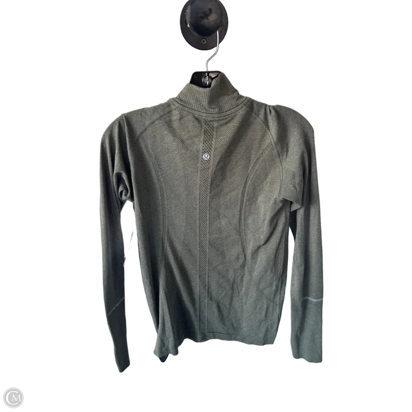 Athletic Top Long Sleeve Collar By Lululemon In Green, Size: M