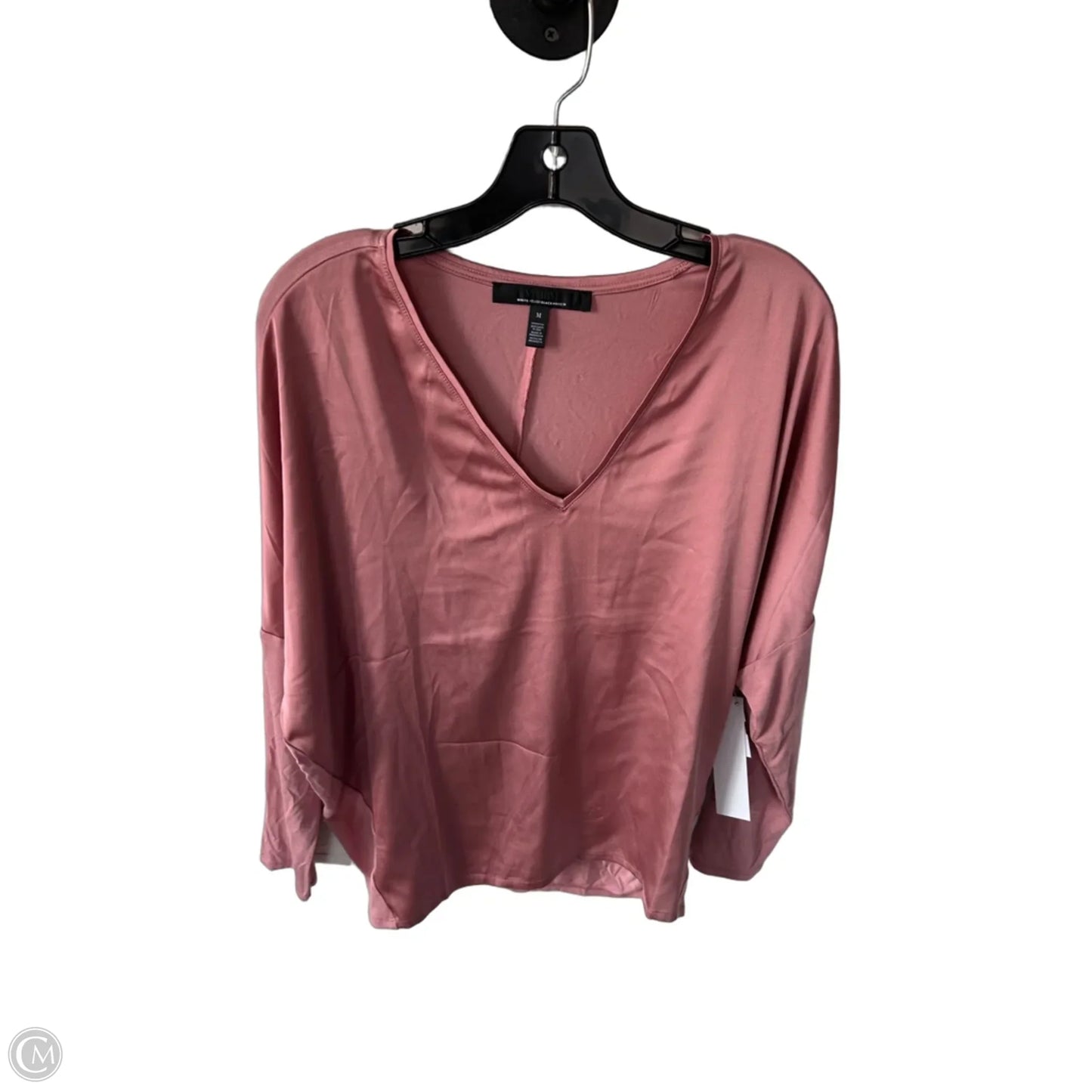 Top Long Sleeve By White House Black Market In Pink, Size: M