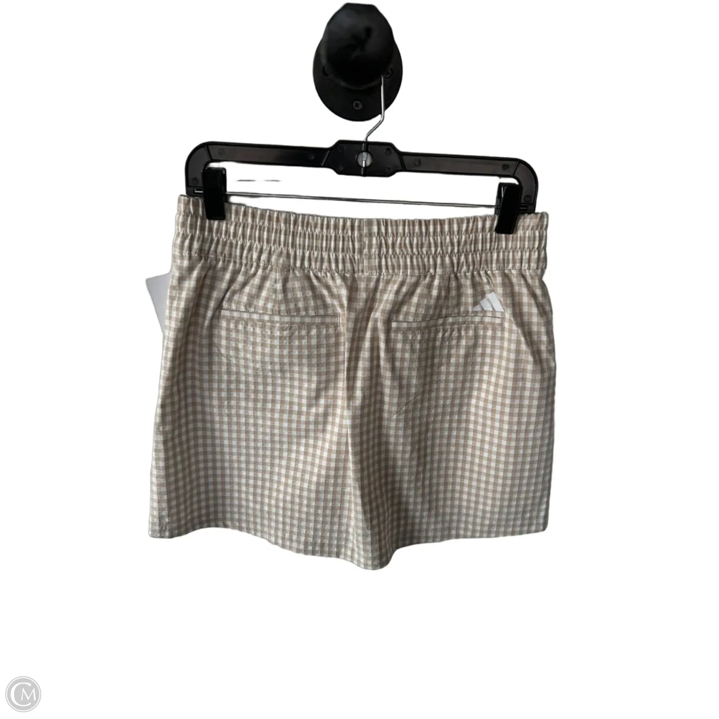 Athletic Skort By Adidas In Tan & White, Size: M