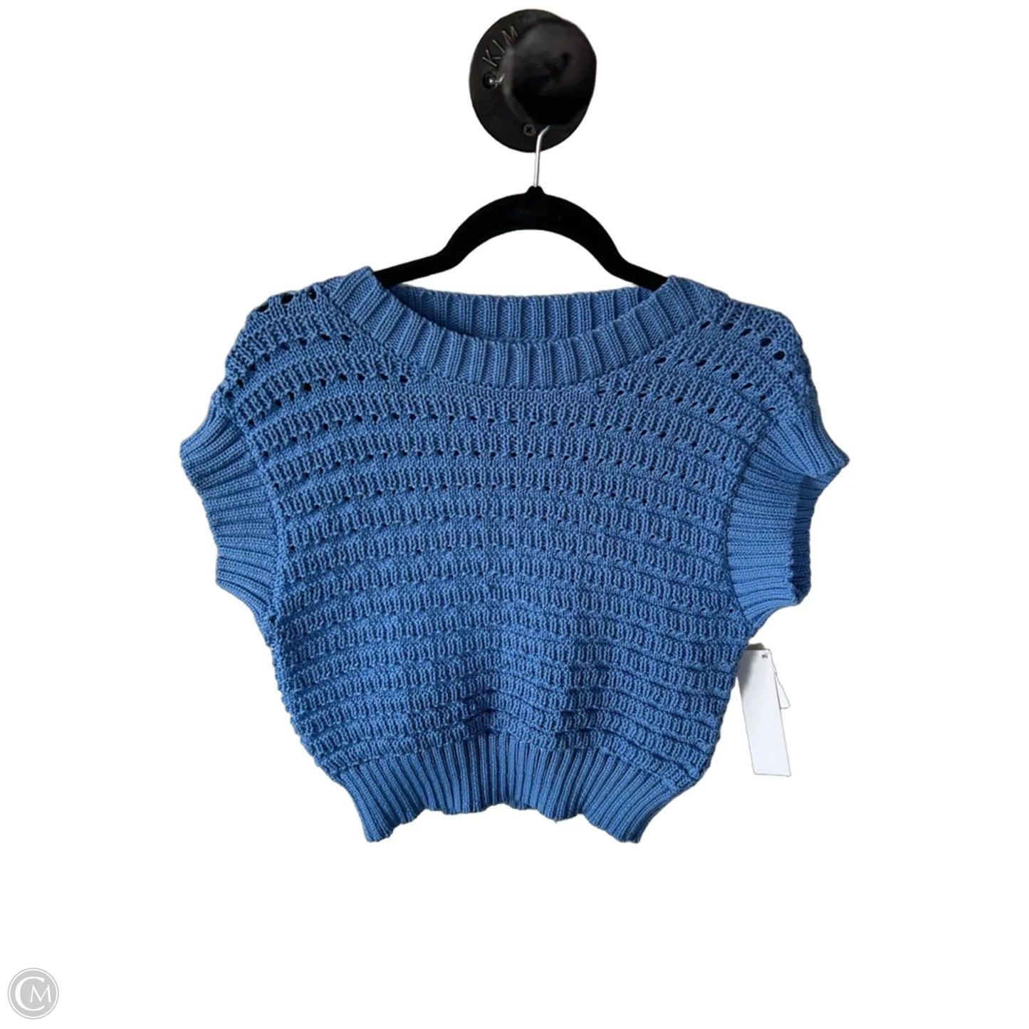 Sweater Short Sleeve By Elan In Blue, Size: S