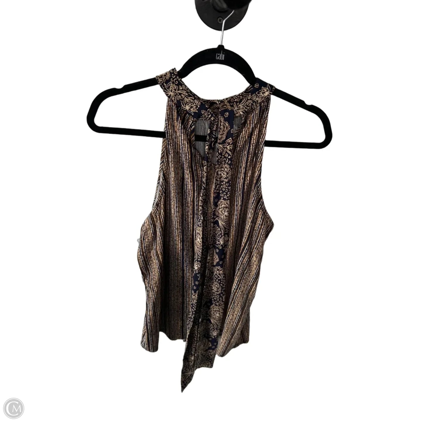 Top Sleeveless By Liverpool In Blue & Brown, Size: S