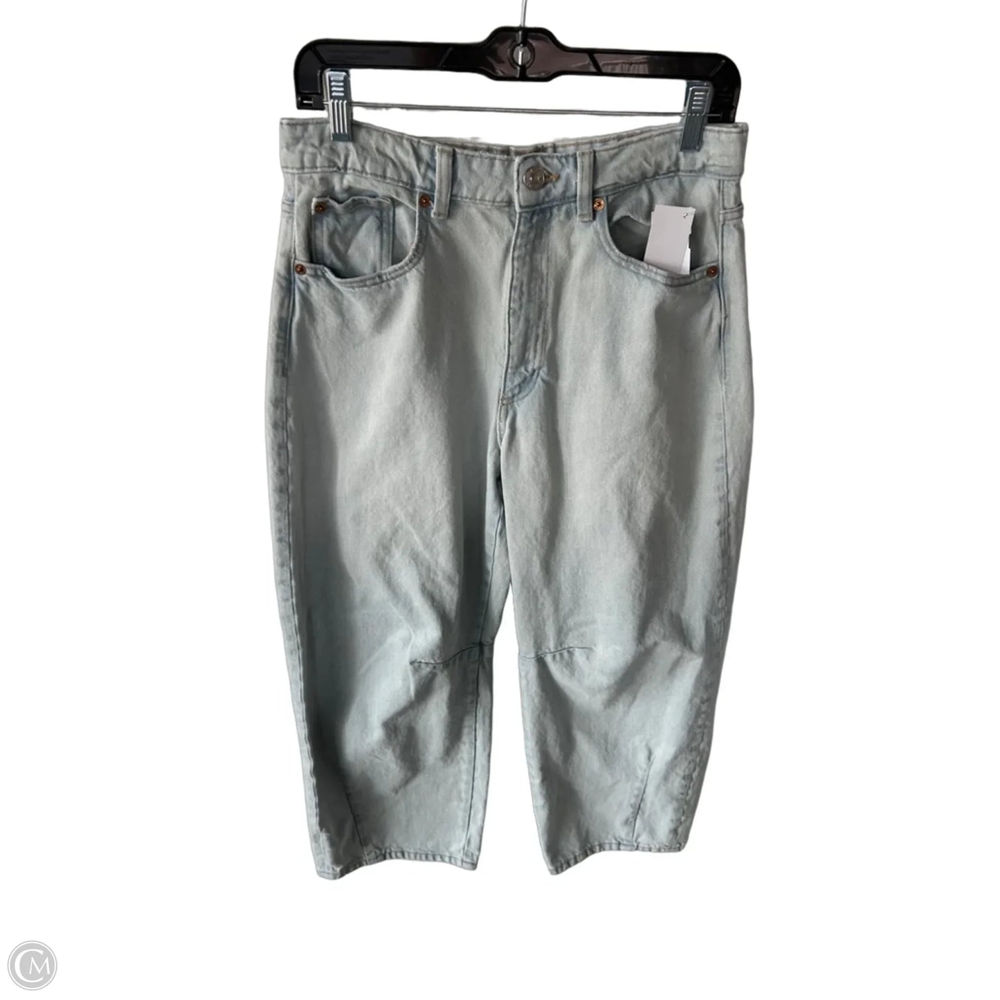 Jeans Wide Leg By Zara In Blue Denim, Size: 4