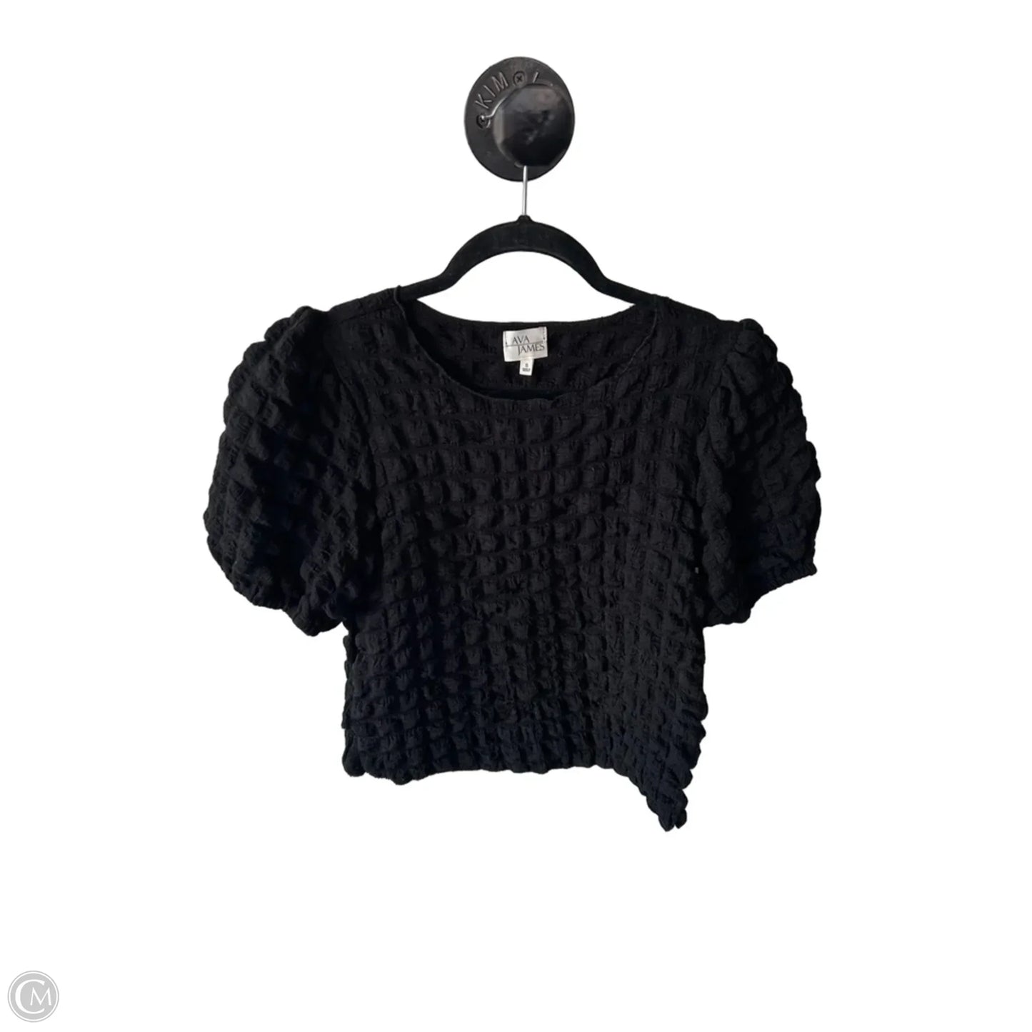 Top Short Sleeve By Ava James In Black, Size: S
