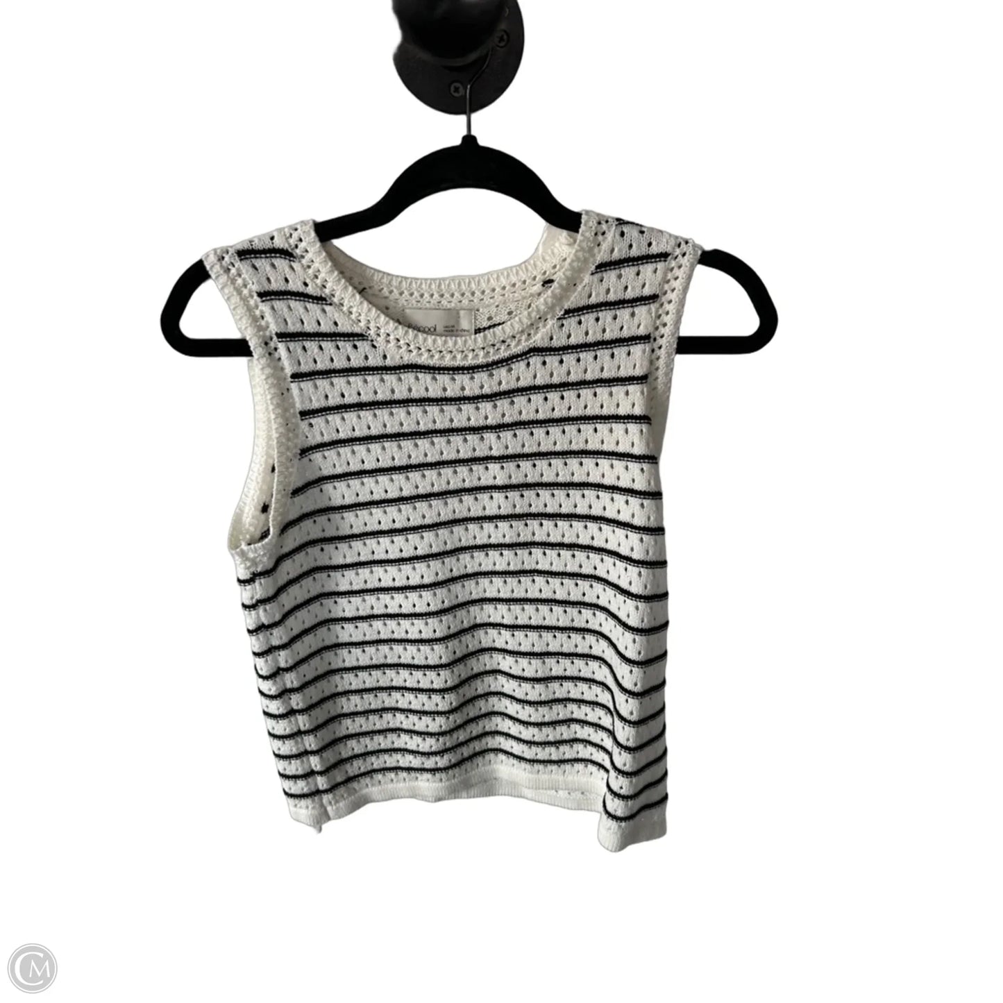 Vest Sweater By Be Cool In Black & White, Size: M
