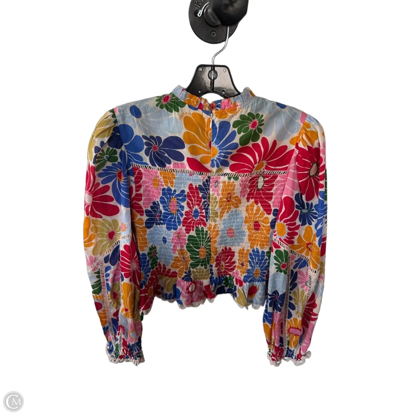 Top Long Sleeve By Farm Rio In Blue & Orange, Size: S