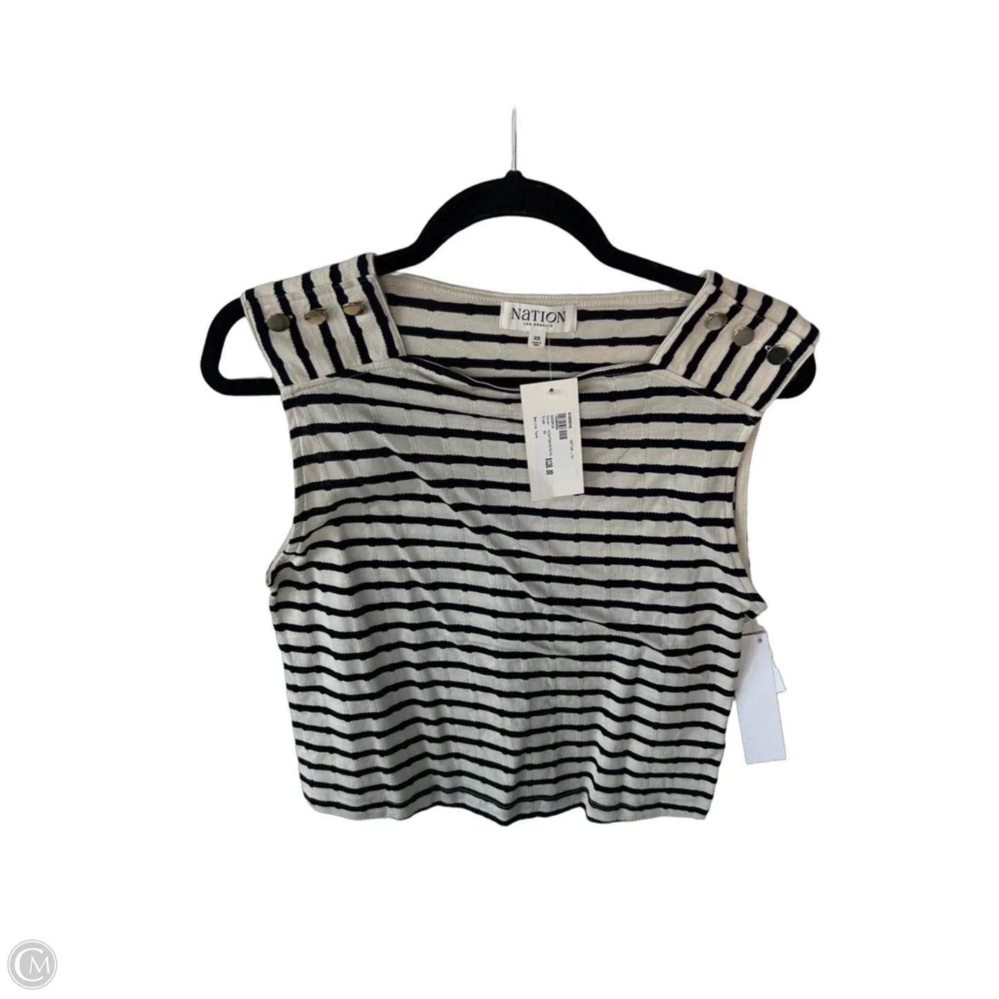 Top Sleeveless By Nation In Black & Cream, Size: Xs