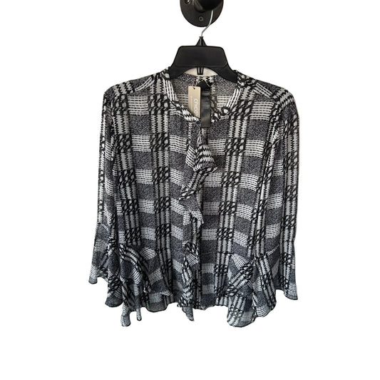 Blouse 3/4 Sleeve By Chicos In Black & White, Size: Xl