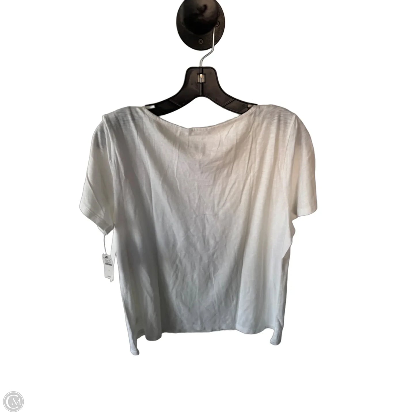 Top Short Sleeve By Talbots In White, Size: L