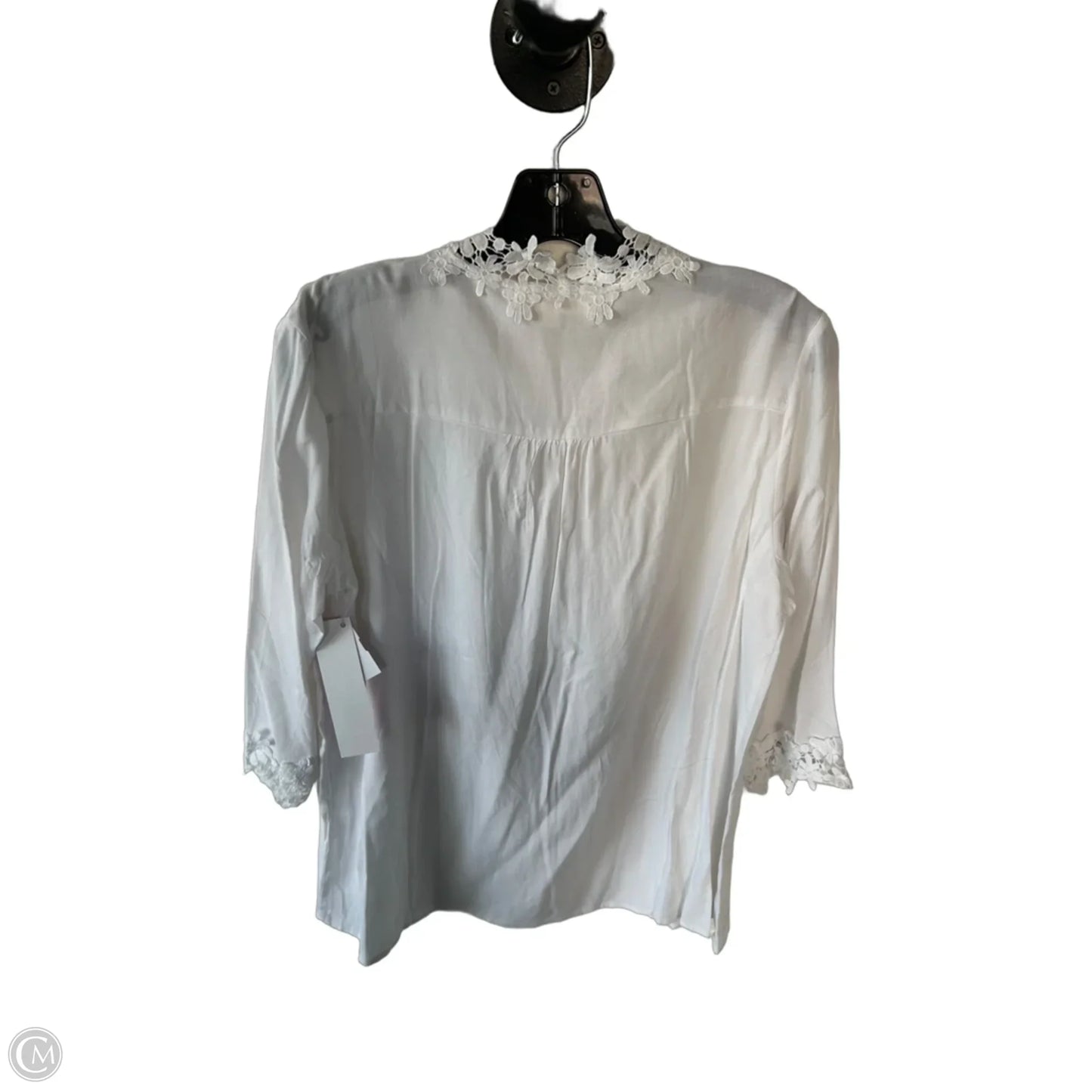 Top 3/4 Sleeve By Mazik In White, Size: S