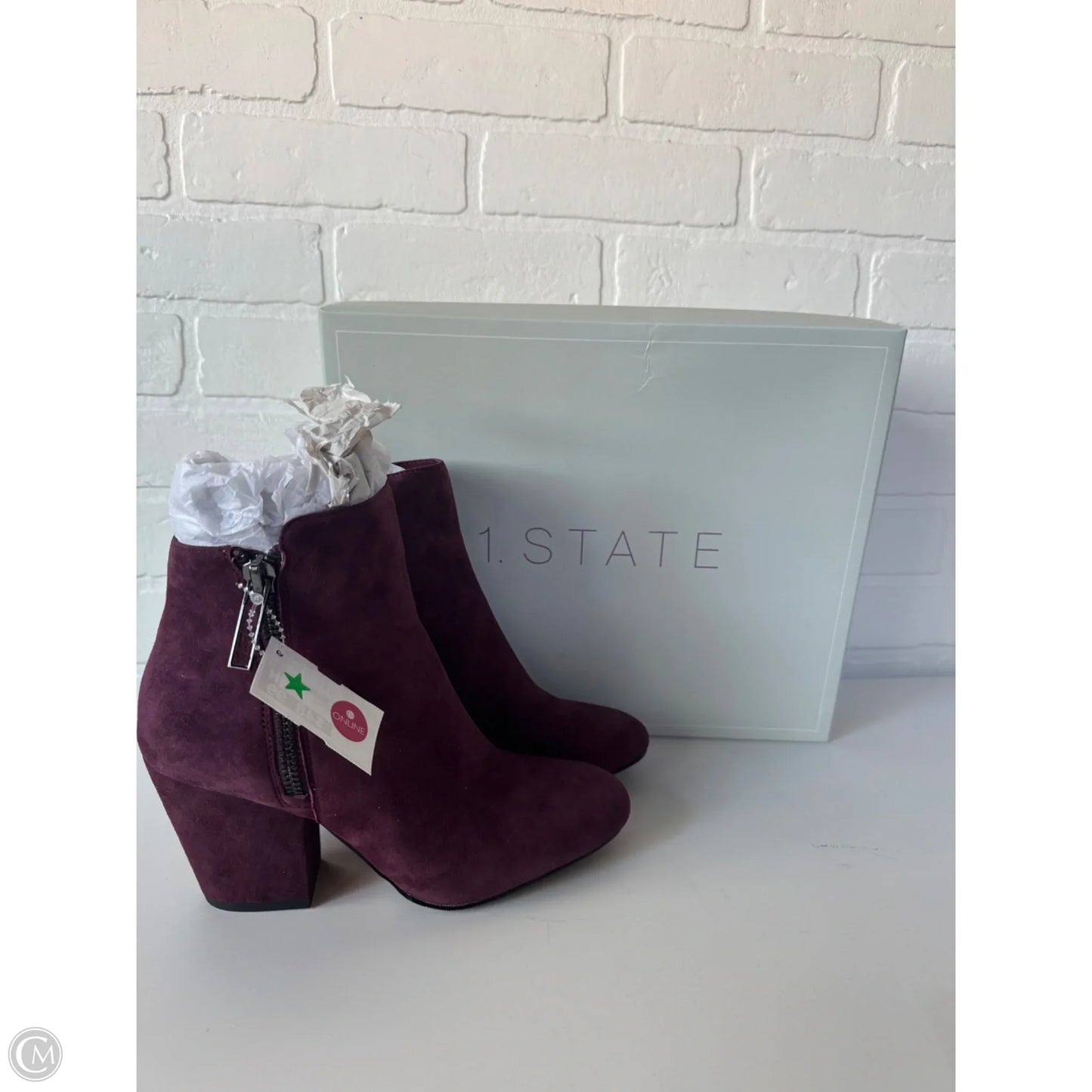 Boots Ankle Heels By Calvin Klein In Purple, Size: 6.5