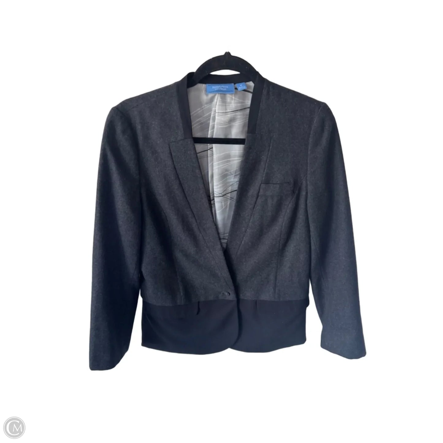 Blazer By Simply Vera In Black & Grey, Size: M