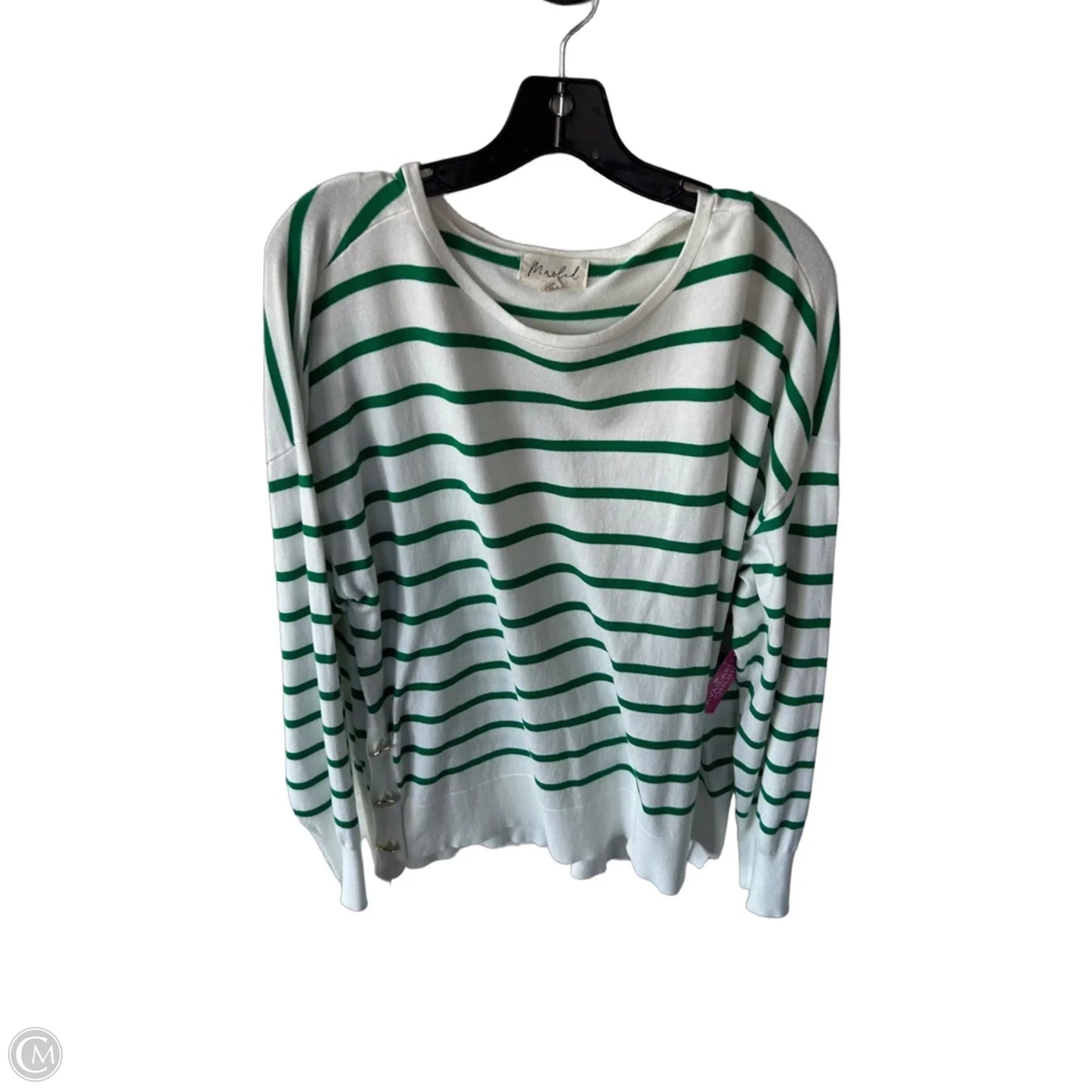 Sweater By Marled In Green & White, Size: Xl