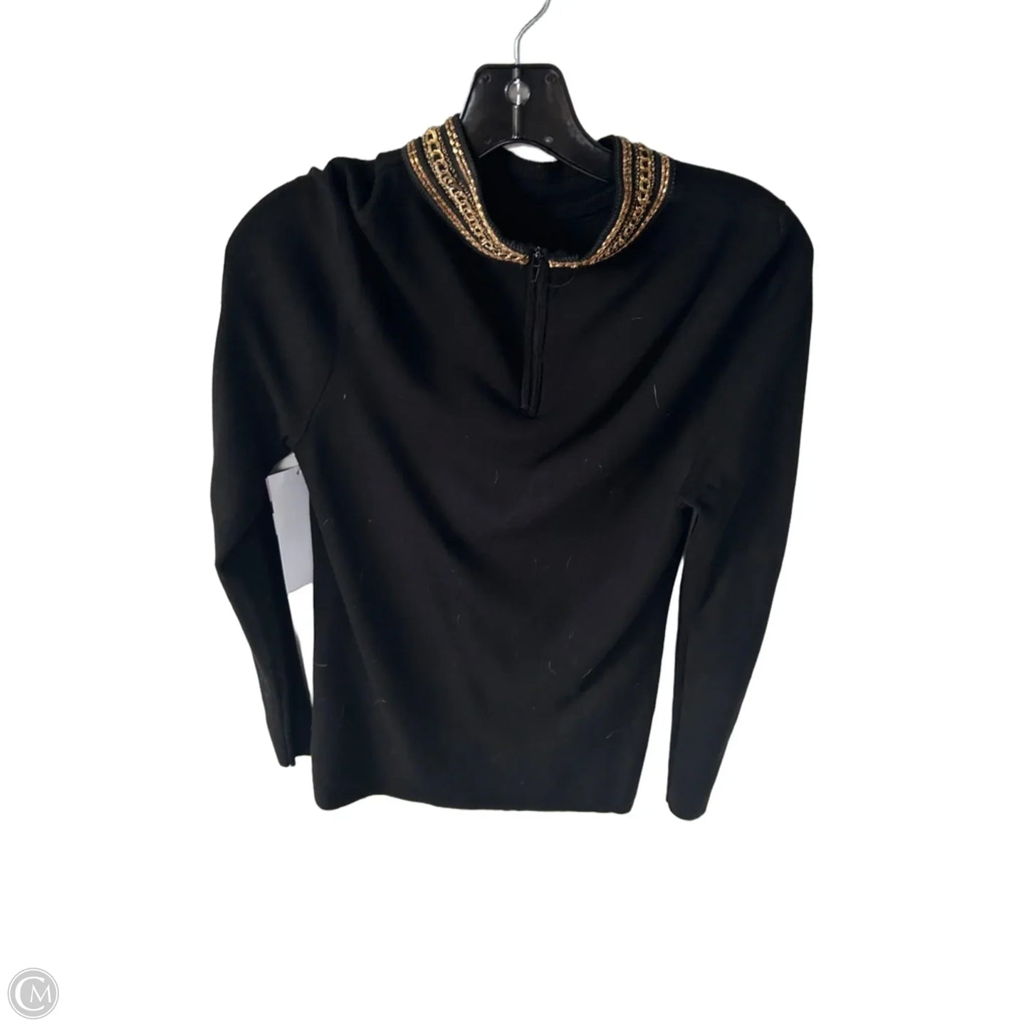 Sweater By Inc In Black & Gold, Size: M