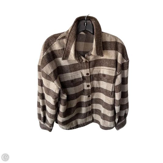 Jacket Shirt By Altard State In Brown & Tan, Size: M