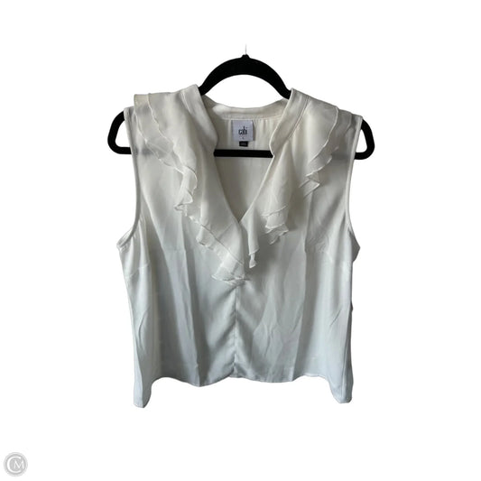 Top Sleeveless By Cabi In White, Size: L