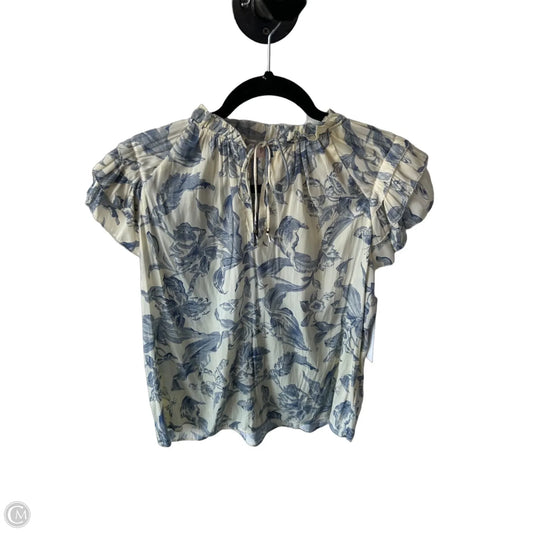 Top Short Sleeve By Philosophy In Blue & Cream, Size: M