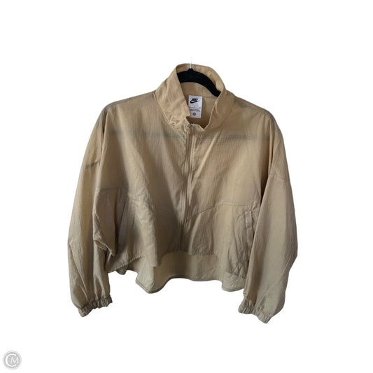 Athletic Jacket By Nike In Tan, Size: S