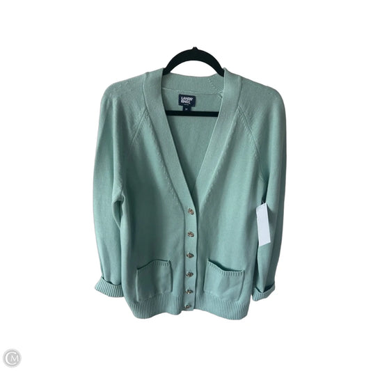 Sweater Cardigan By Lands End In Green, Size: M
