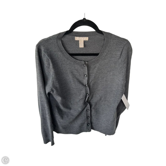 Sweater Cardigan By Banana Republic In Grey, Size: L
