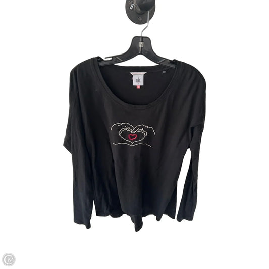 Top Long Sleeve By Cabi In Black & White, Size: S