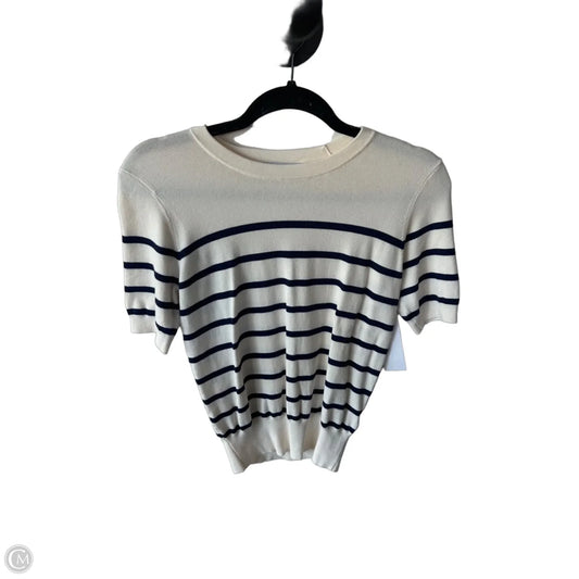 Sweater Short Sleeve By Zara In Blue & Cream, Size: S