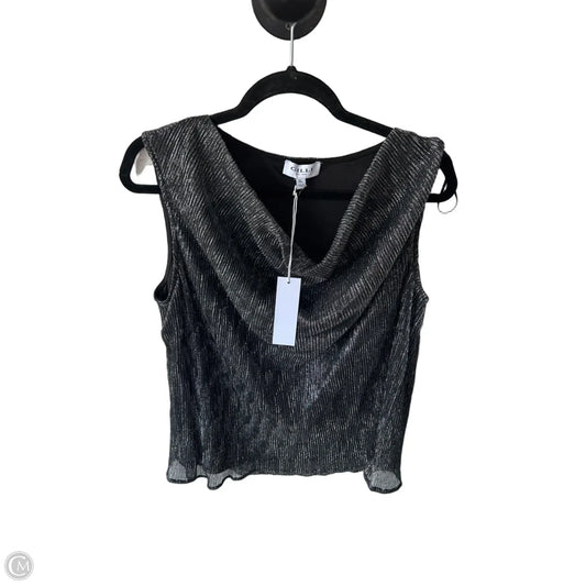 Top Sleeveless By Gilli In Black & Silver, Size: Xl