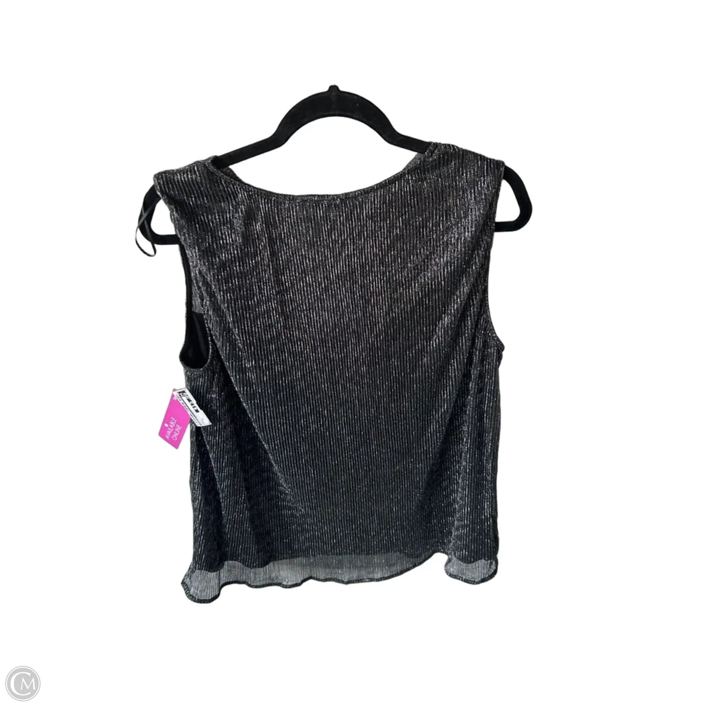 Top Sleeveless By Gilli In Black & Silver, Size: Xl