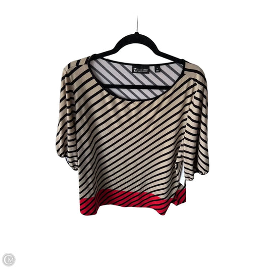 Top Short Sleeve By New York And Co In Black & Tan, Size: Xl