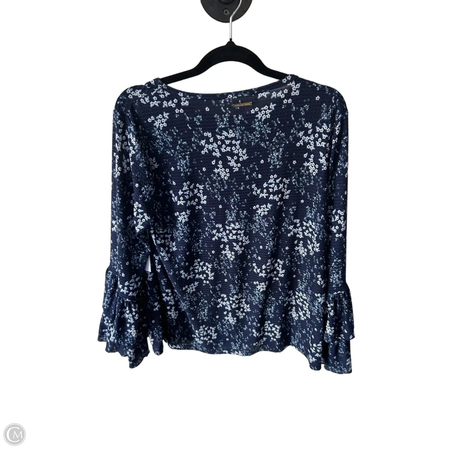Top Long Sleeve By Michael By Michael Kors In Blue & White, Size: M