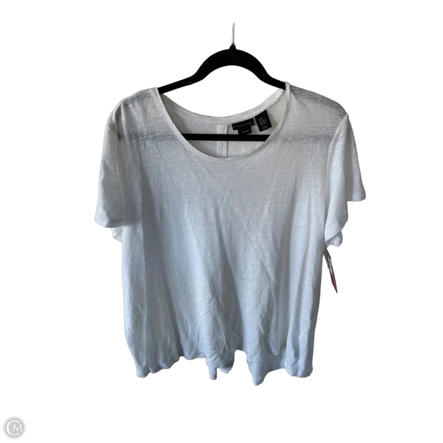 Top Short Sleeve By Tahari In White, Size: 2x