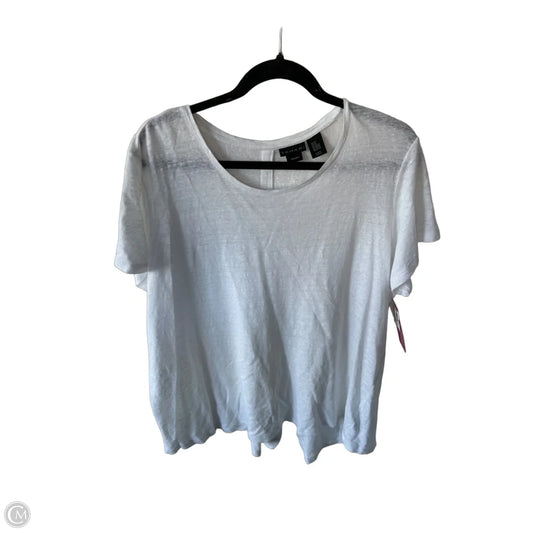 Top Short Sleeve By Tahari In White, Size: 2x