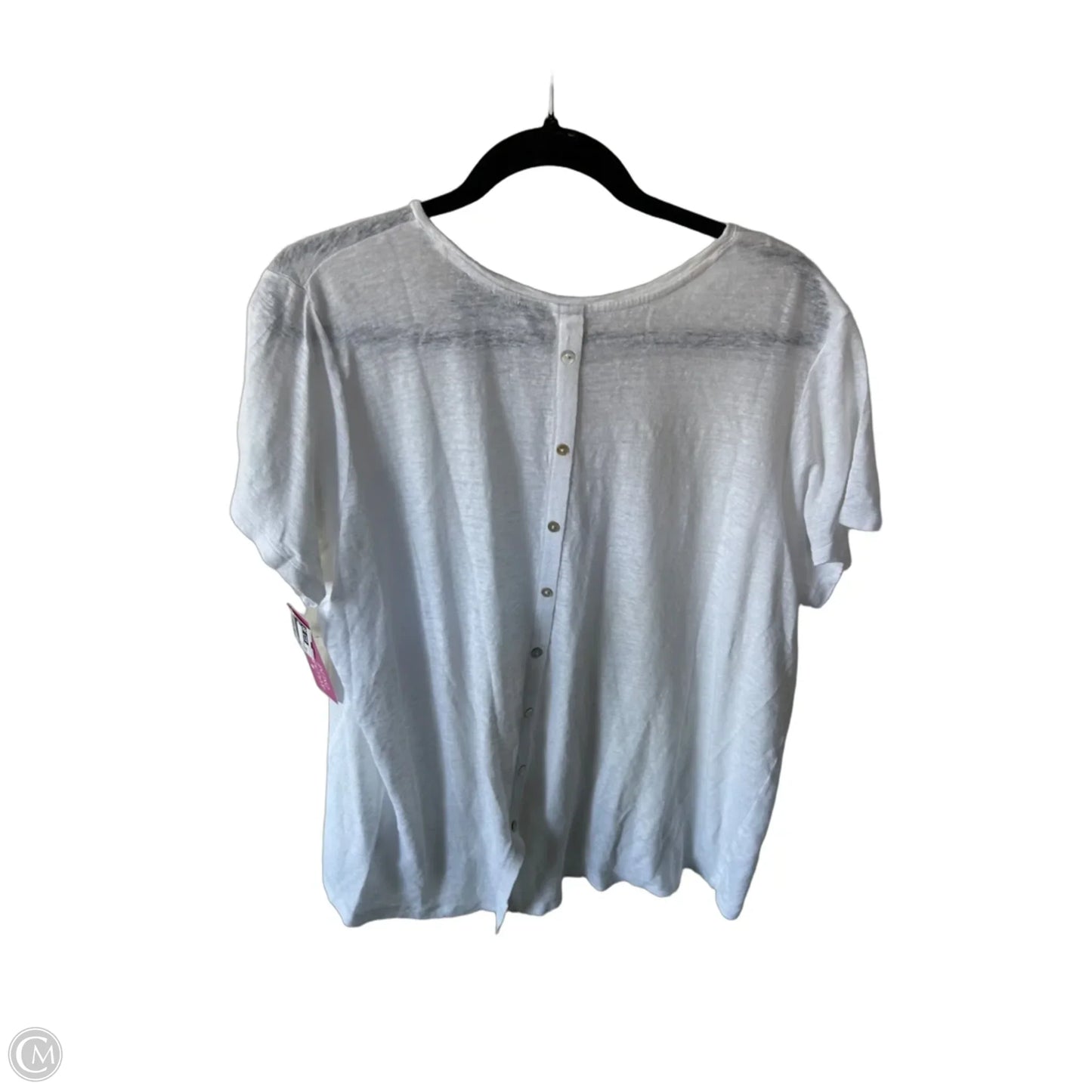 Top Short Sleeve By Tahari In White, Size: 2x