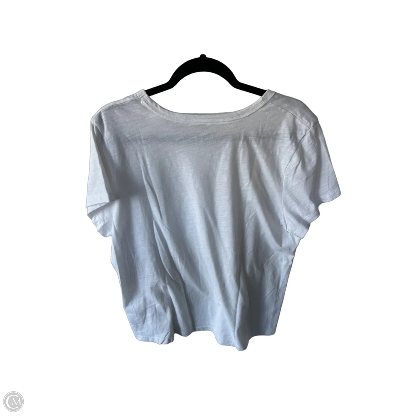 Top Short Sleeve Basic By Time And Tru In White, Size: Xxl
