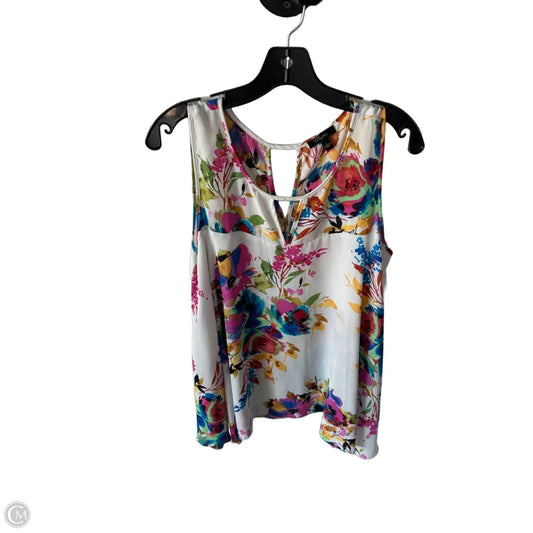 Top Sleeveless By Cupio In Pink & White, Size: L