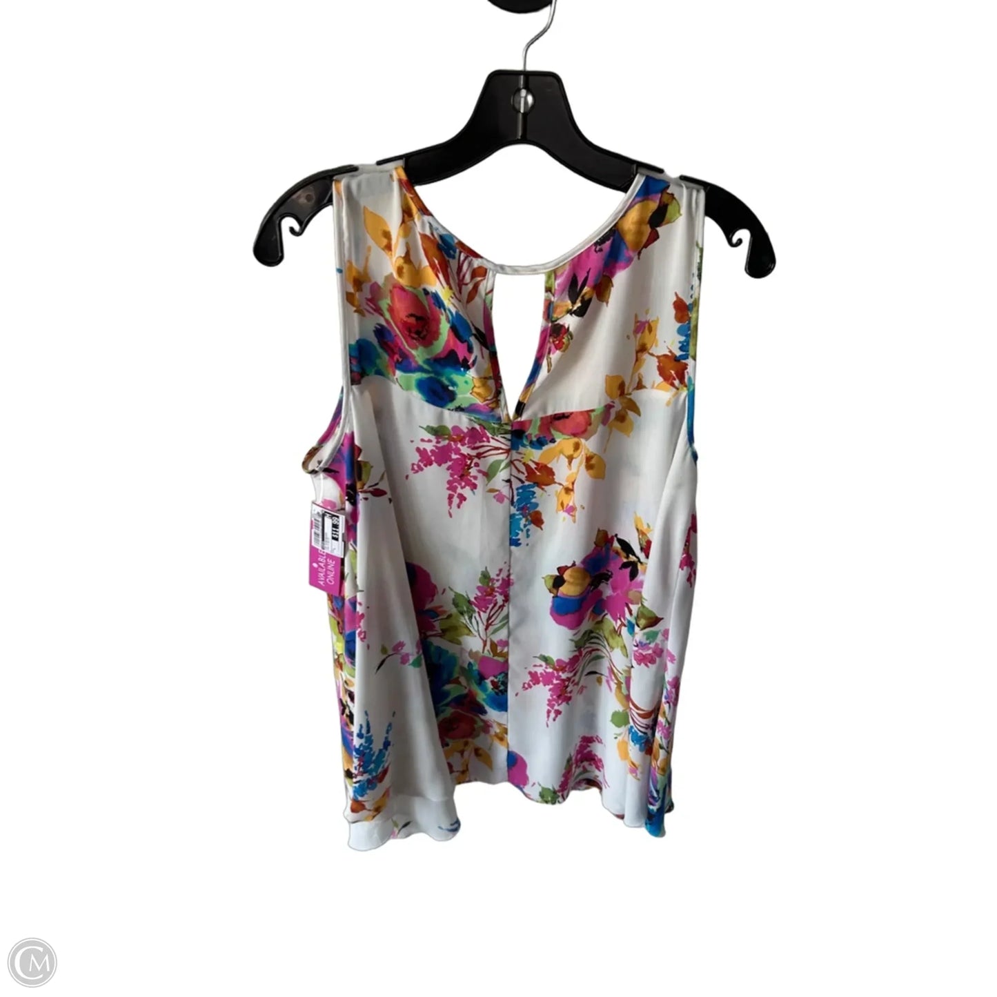 Top Sleeveless By Cupio In Pink & White, Size: L