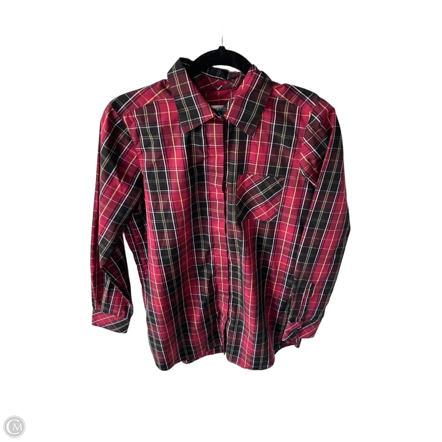 Top Long Sleeve By Orvis In Black & Red, Size: S