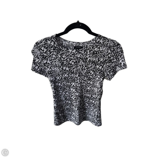 Top Short Sleeve By Halogen In Black & White, Size: Xs