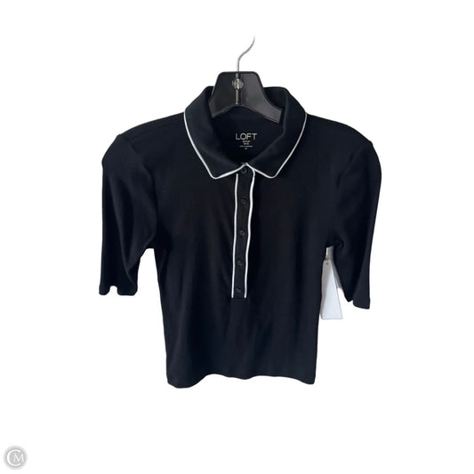 Top Short Sleeve By Loft In Black & White, Size: Sp