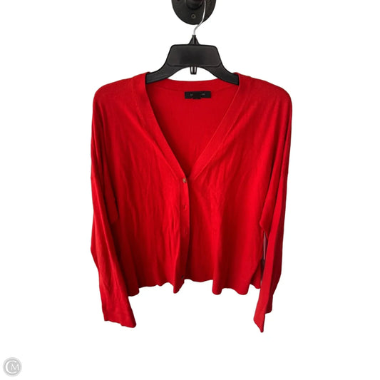 Sweater Cardigan By Ann Taylor In Orange, Size: Xl
