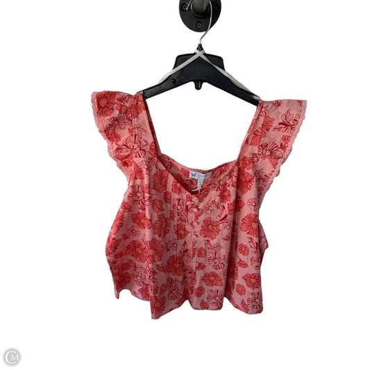 Top Sleeveless By Jessica Simpson In Pink & Red, Size: Xl