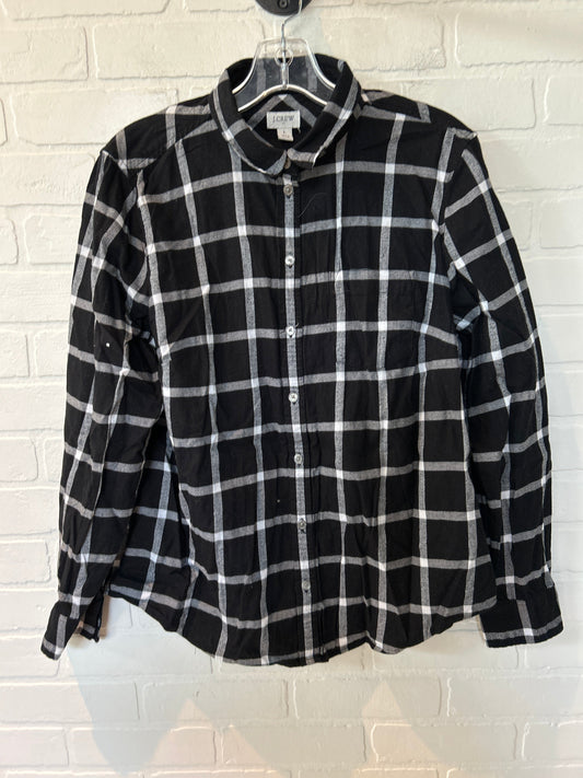 Black White Top Long Sleeve J Crew, Size L