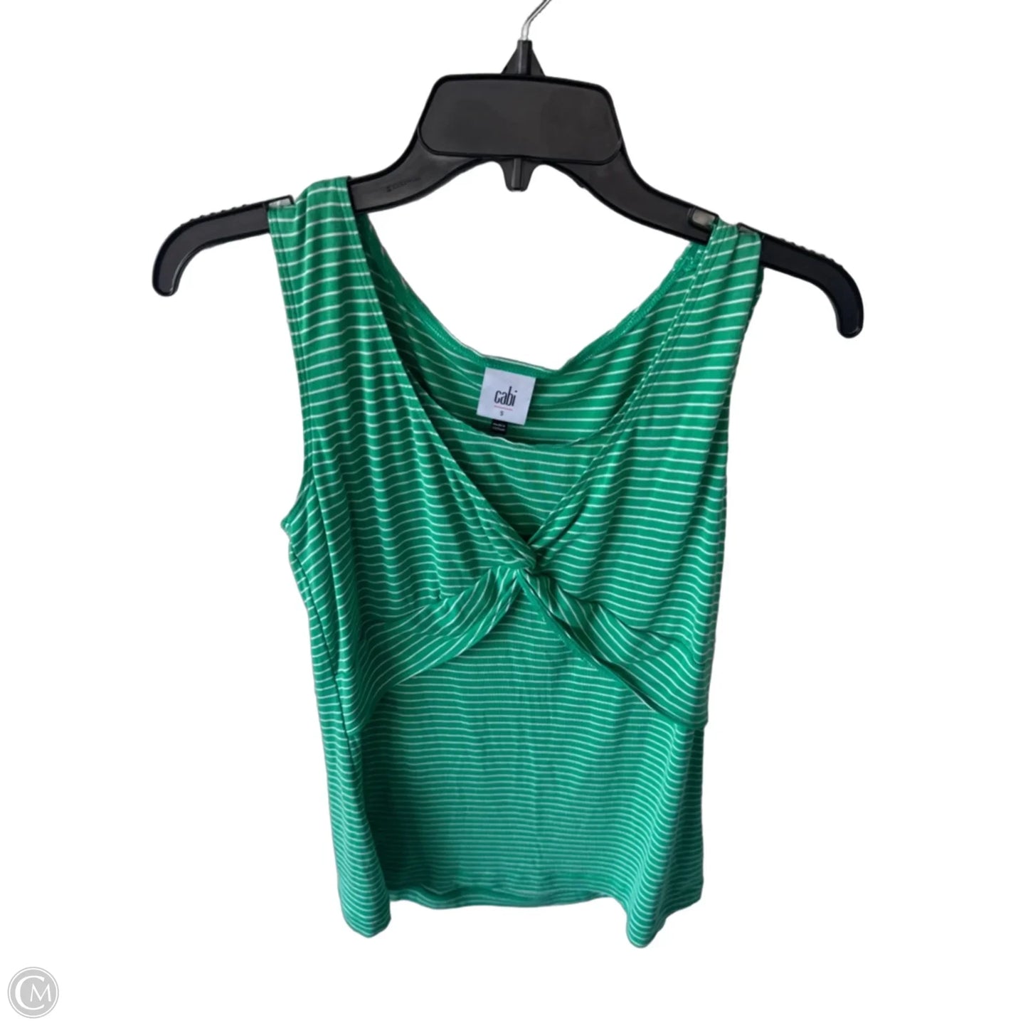 Top Short Sleeve By Cabi In Green & White, Size: S