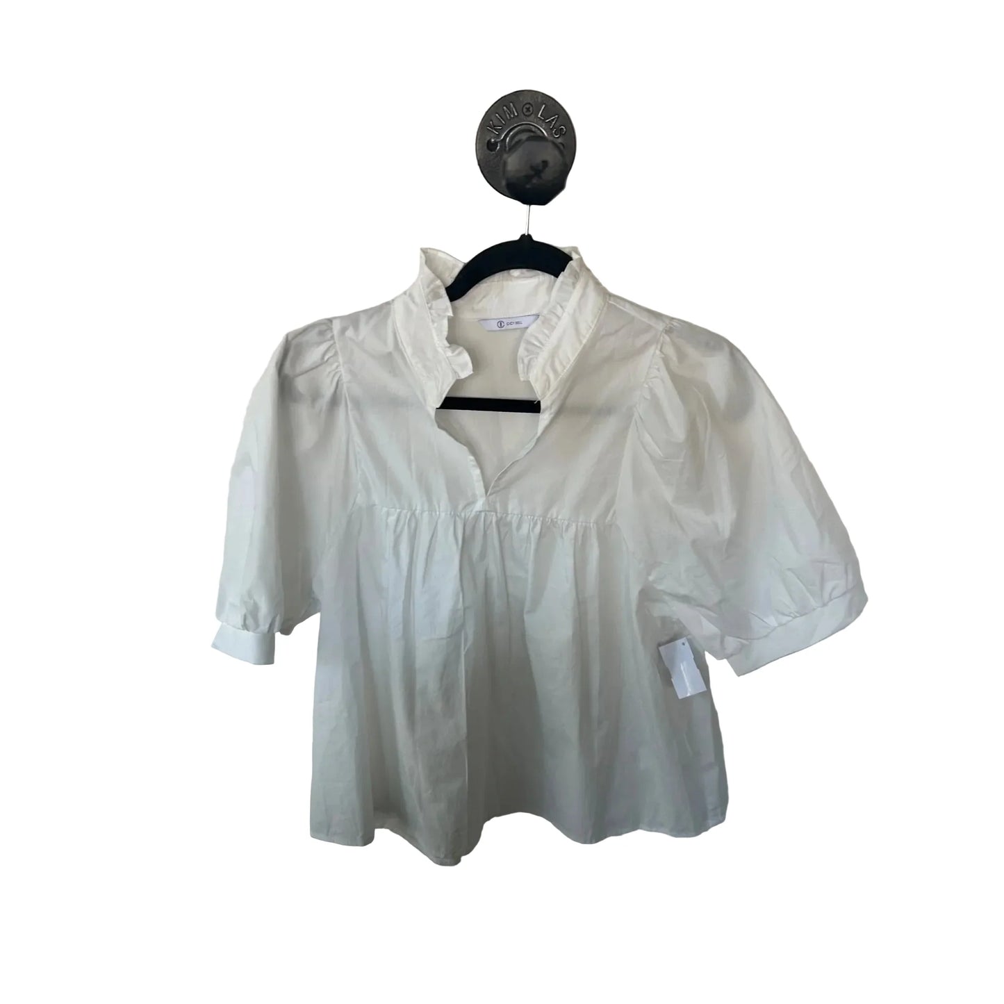 Top Short Sleeve By Cme In White, Size: M