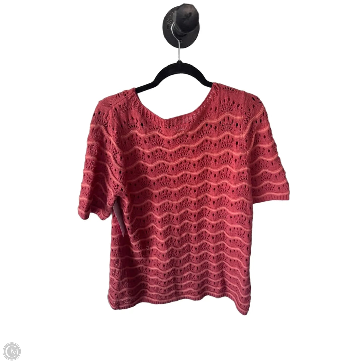Sweater Short Sleeve By Denim And Company In Orange, Size: L